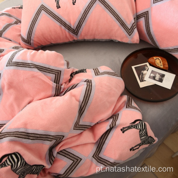 Conjuntos de roupa de cama de veludo de poliéster para impressão de desenhos animados bonitos